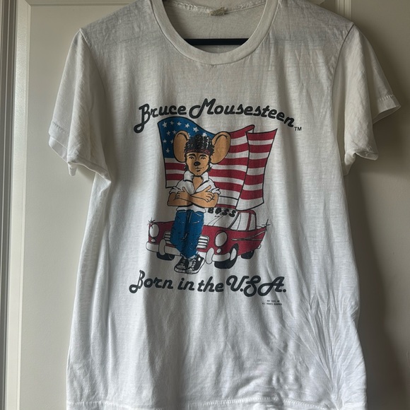 VINTAGE Bruce Springsteen Bruce Mousesteen Born in the USA  T-Shirt - Picture 2 of 9